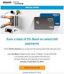 The blue cash everyday® card from american express offers 20% back on amazon.com purchases on the card in the first 6 months of card membership, up to $150 back. Expired Chase Amazon Card Get 5 Back On Bill Payments For Insurance Utilities Phone Service Cable Max 500 Cashback Doctor Of Credit