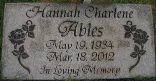 Hannah Charlene Keel Ables (1934-2012)