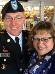 Sr. Vice Commander Tim Gatton, and Service Officer Nadine Warren, at the  Buddy Poppy Drive today.
