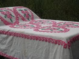 The cotton chenille bedspread and matching shams flaunt a geometric design, creating a charming modern look. Vintage Chenille Bedspreads Candlewick Spreads Etc