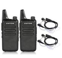 X6 Rechargeable Long Range Two-Way Radios with Earpiece 2 Pack 3W  16-Channel UHF Walkie Talkies