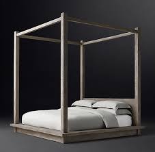 Queen size bed overall w x 84½l x 93h headboard: Canopy Four Poster Beds Rh Modern