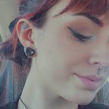 Night Love Black Acrylic Heart Shaped Tunnels for Stretched Ears