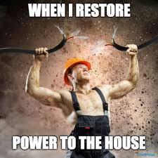 Electrician Humor Memes When I Restore Power To The House Electrician Electricians Electricianmemes Sparky Electrician Humor Funny Memes Plumbing Humor