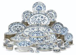 The establishment of the meissen factory. A Meissen Porcelain Blue Onion Pattern Composite Part Table Service Circa 1900 And Later Blue Crossed Swords Marks Dots Various Pressnummern And Incised Numerals Christie S