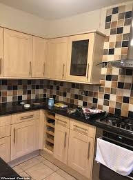 It doesn't get much light, so it was purposefully made even darker. Mother Shares How She Gave Her Old Kitchen A Sleek Makeover For Less Than 50 Daily Mail Online