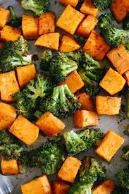Roasting intensifies the sweetness of the sweet potatoes and gives the cauliflower a wonderful nutty flavor in this simple, healthy side dish. Perfectly Roasted Broccoli Sweet Potatoes Eat Yourself Skinny