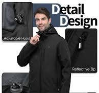 33,000ft Men's Lightweight Softshell Jacket Fleece Lined Hooded Water  Resistant Winter Hiking Windbreaker Jackets