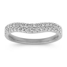 Pave Set Double Row Diamond Wedding Band Diamond Wedding Bands Wedding Bands Double Wedding Bands