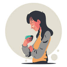 Download Woman Drinking Coffee Character Transparent Png Svg Vector