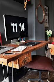 Home Office Rustic Workspace Reclaimed Wood Desk Office Inspiration