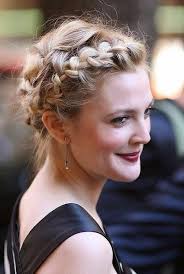 The model's blonde highlighted hair is used in fussy bridal hairstyles can be more trouble than they're worth, looking a tad bedraggled by the evening. Milkmaid Braids For Short Hair Cute Updo Hairstyle For Short Hair Hairstyles Weekly