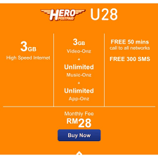 Every unlimited data plan also includes unlimited talk time and text. U Mobile Postpaid Hero U28 Shopee Malaysia