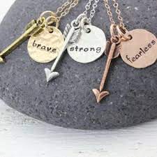 Be Fearless Be Strong Be Brave Inspirational Friendship Necklace Bff Jewelry Friend Necklaces Friend Jewelry