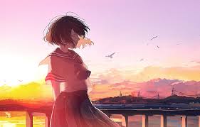 Hello friends, we continue to share wallpapers on our site. Wallpaper Sunset Anime Art Mfua Ru Images For Desktop Section Art Download