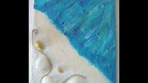 how to make a Media mixed beach canvas