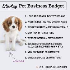 Startup Pet Business Budget The Pet Anthology Pet Business Pet Businesses Diy Dog Bed Pet Grooming