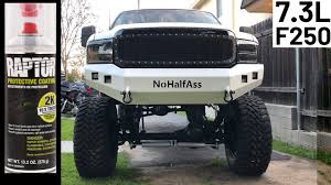 7 3 Front Bumper Gets White Bed Liner Custom Nohalfass Plate Welded In Huge 7 3 Powerstroke Build Youtube