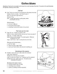 Clothes Idioms Fun Sheet Speech Activities Speech And Language Idioms