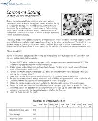A sample in which 14 c is no longer detectable is said to be radiocarbon dead. fossil fuels provide a common example. Carbon 14 Dating Or How Old Are Those M Ms Number Of Undecayed M Ms Pdf Free Download
