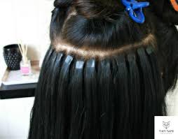 A little extra care makes showering your tape in hair extensions easy. Tiny Tape Extensions Can Be Installed As 1cm Wide Single Strand Tape In Extensions As Pic Extensions For Thin Hair Tape In Hair Extensions Hair Extension Clips