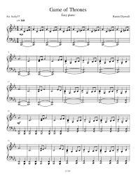 2163051 Game Of Thrones Easy Piano Pdf Leisure