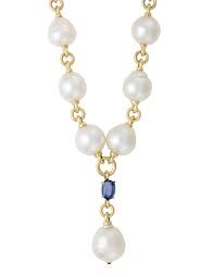 Verdura Cultured Pearl And Sapphire Link Necklace Necklace Cultured Pearls Link Necklace