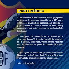 Conmebol para la copa mundial de fútbol de 2018: Federacion Boliviana De Futbol Parte Medico Seleccion Nacional Facebook