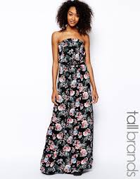 New Look Tall New Look Tall Floral Bandeau Maxi Dress At Asos Maxi Dress Bandeau Maxi Dress Strapless Dress Formal