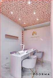 Roz Pudrowy Roz Manicure Paznokcie Esthetics Room Salon Interior Design Beauty Room Decor