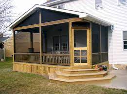 Porch with blue stone tile and fireplace. 8 Ways To Have More Appealing Screened Porch Deck Futurist Architecture Mobile Home Porch Porch Design Screened Porch Designs