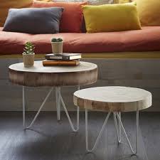 Table Rondin De Bois Canape Rustique Table Basse Bois Brut Idee Deco