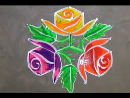 Rose Flower Kolam Designs With 7x4 Dots For Pongal Sankranti Muggulu Easy Rangoli Designs Youtube Kolam Designs Simple Rangoli Rangoli Designs