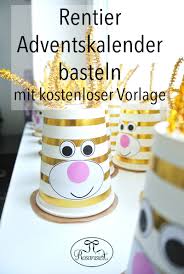 Adventskalender basteln 5 originelle anleitungen. Rentier Adventskalender Basteln Mit Printable Rosanisiert
