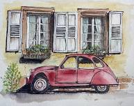 Ink and Watercolour wash: Street Scenes