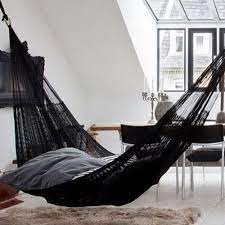 And shipped in 2 days!. 23 Interior Designs With Indoor Hammocks Messagenote Com Black Hammock Fur Carpet Dining Table With The Candle Holder L Home House Interior Interior Design