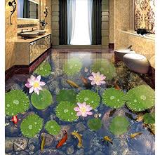 Check spelling or type a new query. Mznm Wallpaper 3d Flooring Waterproof Self Adhesion Murals 3d Bathroom Living Room Floor Pond Lotus Floor Tiles Wall Sticker 280x200cm Wantitall