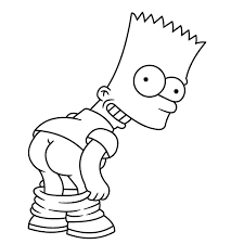 Homer simpson stands in shock coloring page. Bart Simpson Ass Coloring Page Free Printable Coloring Pages For Kids