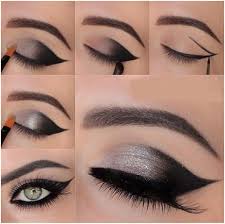 silver black cat eye makeup tutorial