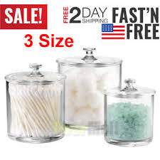 This contemporary shaped apothecary jar set is a set of three assorted style clear glass jars with lids. Premium Quality Acrylic Qtip Holder Apothecary Jars Bathroom Vanity Organizer Ebay