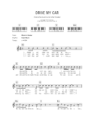 Chords texts beatles drive my car. Drive My Car Sheet Music The Beatles Piano Chords Lyrics