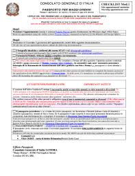 Per un elenco completo dei consolati d'italia nel regno unito pregasi consultare la pagina la rete consolare. Richiesta Passaporto Fill Online Printable Fillable Blank Pdffiller