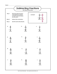 Subtracting Fractions With Unlike Denominators Super Teacher Worksheets Fractions Adding Fractions