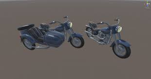 3d Model Heavy Motorcycle With Sidecar Fbx Obj Max Motorcycle Sidecar Sidecar Motorcycle