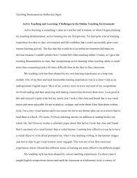 Most of the times instructors ask for double spaced paragraphing. Teaching Demonstration Reflection Paper Active Teaching Illinois