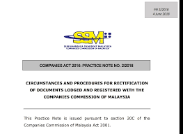 Companies commission of malaysia act 2001. Tanyalah Company Secretary Mr Z If Got Any Errorneous In The Form Section 78 Eg Supposedly Otherwise Than Cash Can We Redo The Registration What Is The Procedure Answer Refer To