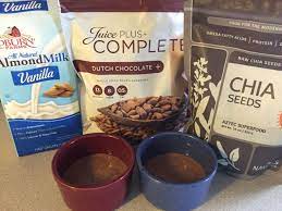 Chocolate Chia Pudding Almond Milk Scoop Of Dutch Chocolate Juice Plus Complete And Chia Seeds Set Overnight O Juice Plus Juice Plus Complete Shake Recipes