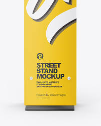 Free magazine title + poster mockup presentation psd. Stand With Poster Mockup In Outdoor Advertising Mockups On Yellow Images Object Mockups
