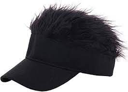 Cruoxibb Flair Hair Visor Sun Cap Wig Peaked Baseball Hat Novelty Adjustable Visor With Spiked Hair Hair With Flair Baseball Hats Sun Cap