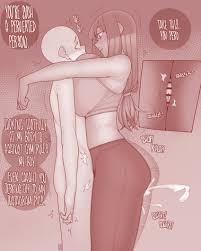 sound effects, sportswear, 1boy, clothed female nude male, sports bra -  Anime R34